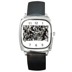 Marble Texture Square Metal Watch