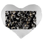 Marble Texture Large 19  Premium Flano Heart Shape Cushions Back