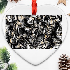 Marble Texture Heart Ornament (two Sides) by letsbeflawed