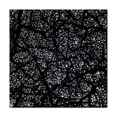 Black And White Dark Abstract Texture Print Tile Coaster by dflcprintsclothing