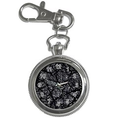 Black And White Dark Abstract Texture Print Key Chain Watches by dflcprintsclothing