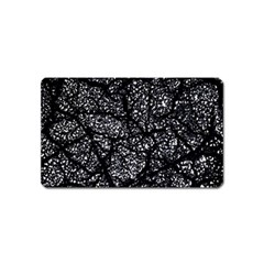 Black And White Dark Abstract Texture Print Magnet (name Card) by dflcprintsclothing