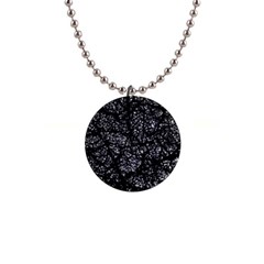 Black And White Dark Abstract Texture Print 1  Button Necklace by dflcprintsclothing