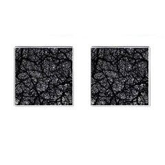 Black And White Dark Abstract Texture Print Cufflinks (square) by dflcprintsclothing