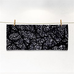 Black And White Dark Abstract Texture Print Hand Towel