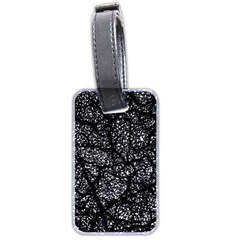 Black And White Dark Abstract Texture Print Luggage Tag (two Sides) by dflcprintsclothing