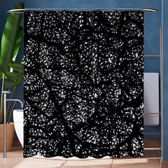 Black And White Dark Abstract Texture Print Shower Curtain 60  X 72  (medium) 