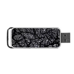 Black And White Dark Abstract Texture Print Portable Usb Flash (two Sides) by dflcprintsclothing