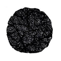 Black And White Dark Abstract Texture Print Standard 15  Premium Round Cushions by dflcprintsclothing