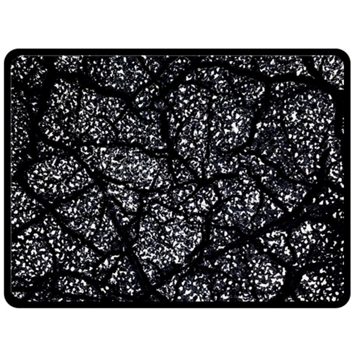 Black And White Dark Abstract Texture Print Double Sided Fleece Blanket (Large) 