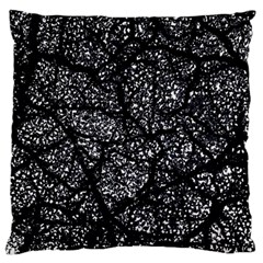 Black And White Dark Abstract Texture Print Large Flano Cushion Case (two Sides) by dflcprintsclothing