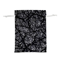 Black And White Dark Abstract Texture Print Lightweight Drawstring Pouch (m) by dflcprintsclothing