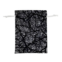 Black And White Dark Abstract Texture Print Lightweight Drawstring Pouch (l) by dflcprintsclothing