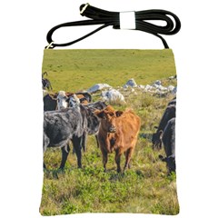 Cows At Countryside, Maldonado Department, Uruguay Shoulder Sling Bag by dflcprints