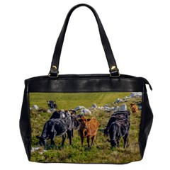 Cows At Countryside, Maldonado Department, Uruguay Oversize Office Handbag by dflcprints