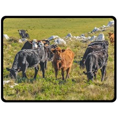 Cows At Countryside, Maldonado Department, Uruguay Fleece Blanket (large) 