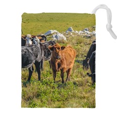 Cows At Countryside, Maldonado Department, Uruguay Drawstring Pouch (5xl) by dflcprints