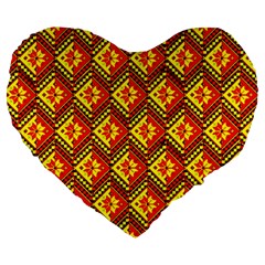 Rby-c-2-2 Large 19  Premium Flano Heart Shape Cushions by ArtworkByPatrick