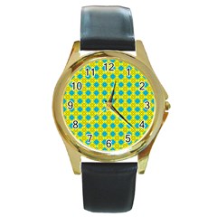 Taroa Round Gold Metal Watch by deformigo