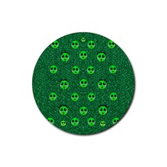 Smiling Happy Ones In The Fauna Rubber Round Coaster (4 Pack)  by pepitasart