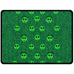 Smiling Happy Ones In The Fauna Double Sided Fleece Blanket (large)  by pepitasart