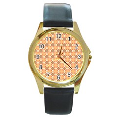 Mollis Round Gold Metal Watch by deformigo