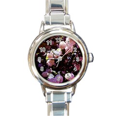 Purple Snowballs Round Italian Charm Watch by okhismakingart