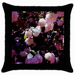 Purple Snowballs Throw Pillow Case (black) by okhismakingart