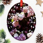 Purple Snowballs Oval Filigree Ornament (Two Sides) Back