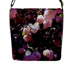 Purple Snowballs Flap Closure Messenger Bag (l) by okhismakingart