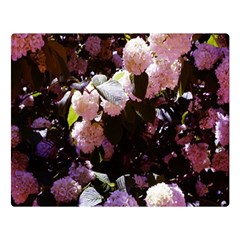 Purple Snowballs Double Sided Flano Blanket (large)  by okhismakingart