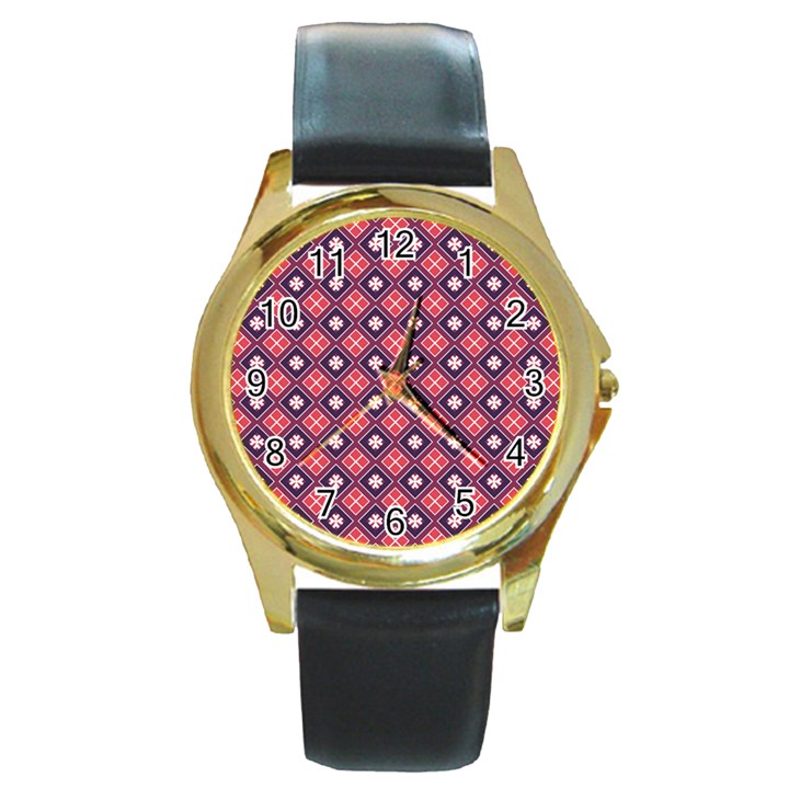 Alotia Round Gold Metal Watch