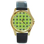 Lemona Round Gold Metal Watch Front