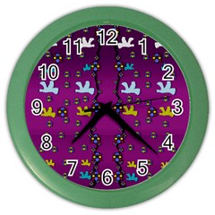 Birds In Freedom And Peace Color Wall Clock by pepitasart