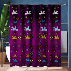 Birds In Freedom And Peace Shower Curtain 60  X 72  (medium)  by pepitasart