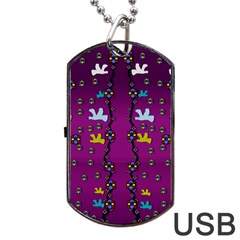 Birds In Freedom And Peace Dog Tag Usb Flash (one Side) by pepitasart