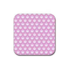 Kawaii Cannabis  Rubber Coaster (square)  by thethiiird