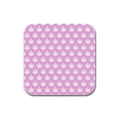 Kawaii Cannabis  Rubber Square Coaster (4 Pack) 