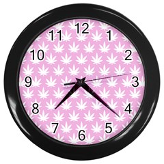 Kawaii Cannabis  Wall Clock (black)