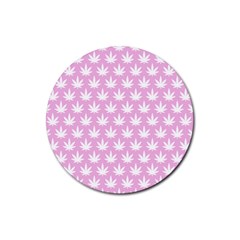 Kawaii Cannabis  Rubber Coaster (round) 