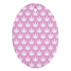 Kawaii Cannabis  Oval Ornament (two Sides) by thethiiird