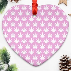 Kawaii Cannabis  Heart Ornament (two Sides) by thethiiird