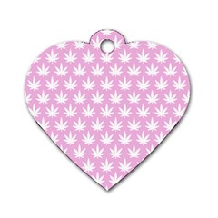 Kawaii Cannabis  Dog Tag Heart (one Side) by thethiiird