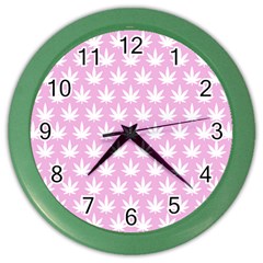 Kawaii Cannabis  Color Wall Clock