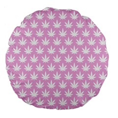 Kawaii Cannabis  Large 18  Premium Flano Round Cushions by thethiiird