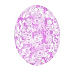 Pink Hentai  Oval Filigree Ornament (two Sides)