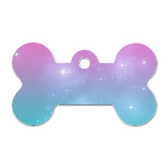 Pastel Goth Galaxy  Dog Tag Bone (two Sides) by thethiiird