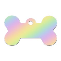 Pastel Goth Rainbow  Dog Tag Bone (two Sides) by thethiiird