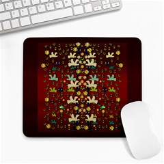 Happy Birds In Freedom And Peace Large Mousepads by pepitasart