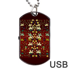 Happy Birds In Freedom And Peace Dog Tag Usb Flash (one Side) by pepitasart